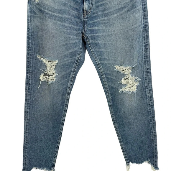 Moussy Vintage Carter Friend Jeans Blue Distressed High Rise Relaxed Jeans 27 - Picture 8 of 16
